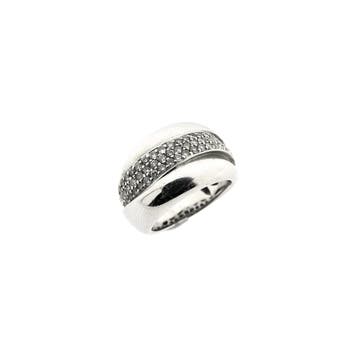 Witgouden ring met diamanten; 0,67 ct., Gebruikt, Ophalen of Verzenden, Kleiner dan 17, Met edelsteen