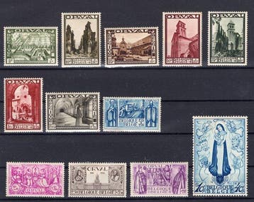 België 1933 - Restauratie van Orval-abdij – Complete set -, Gestempeld