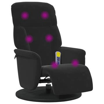 vidaXL Massage Recliner Stoel Zwart 91 x 71 x 105 cm Fluweel, Verzenden, Nieuw
