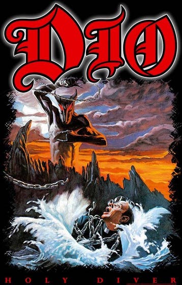 Dio - Holy Diver - Textielposter officiële merchandise, Ophalen of Verzenden, Nieuw, Poster, Artwork of Schilderij