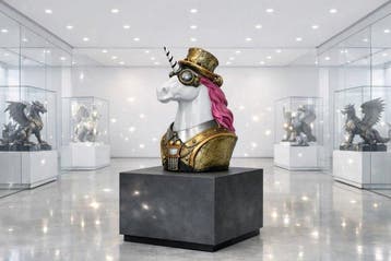 Art House - Beeldje, ***STEAMPUNK UNICORN ( EENHOORN ) *** -, Antiek en Kunst