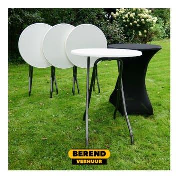 Te huur: Statafels | 6 tot 8 persoons | 85cm doorsnee, Ophalen, Nieuw