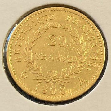 Frankrijk. Napoléon I (1804-1814). 20 Francs 1808-A, Paris