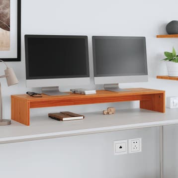 vidaXL Monitorstandaard 100x27x15 cm massief grenenhout, Verzenden, Nieuw