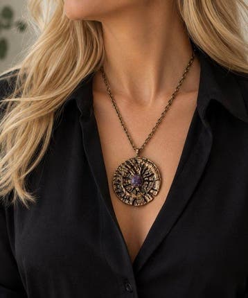 Pentti Sarpaneva - Amethist - Brons, Turun Hopea - Ketting