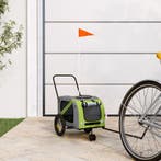 vidaXL Hondenfietstrailer oxford stof en ijzer groen en, Dieren en Toebehoren, Verzenden, Nieuw