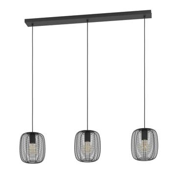 EGLO - hanglamp Derwen - zwart - 3xE27 - industrieel design, Verzenden, Nieuw