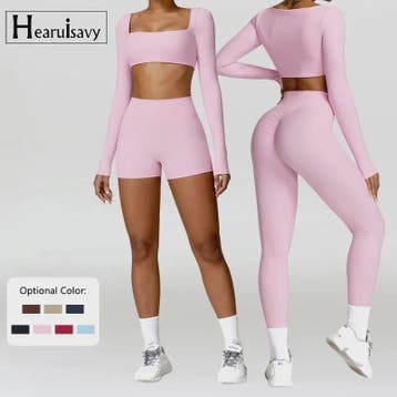 Dames Yoga Set 2-Delig: Sneldrogend Sportpak met Lange Mouwe, Verzenden, Nieuw