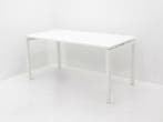 Bureau - 160x80cm - wit - N-poot wit - hoogte instelbaar, Ophalen of Verzenden, Gebruikt