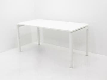 Bureau - 160x80cm - wit - N-poot wit - hoogte instelbaar, Huis en Inrichting, Bureaus, Ophalen of Verzenden, Gebruikt