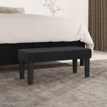 vidaXL Bankje 70x30x30 cm fluweel zwart, Verzenden, Nieuw, Stof, Minder dan 150 cm