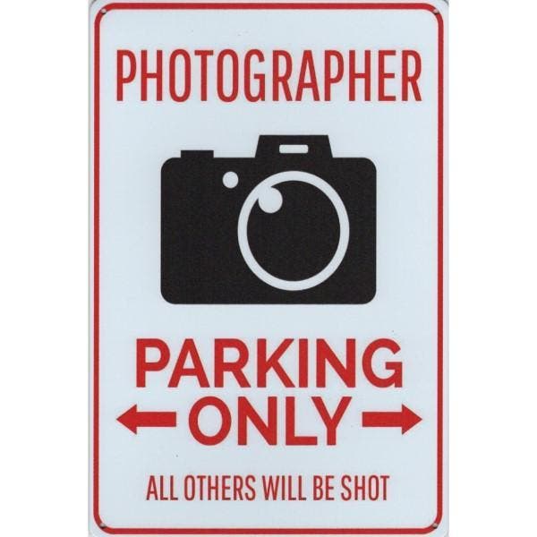 Wandbord -  Parking Only Photographer, Huis en Inrichting, Woonaccessoires | Wanddecoraties, Nieuw, Ophalen of Verzenden