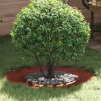 vidaXL geschikt voor platte boomringen 5 pcs Bruin Ø40 / 70, Tuin en Terras, Bloembakken en Plantenbakken, Verzenden, Nieuw, Metaal