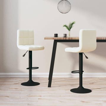 vidaXL Barkrukken 2 st fluweel crèmekleurig, Verzenden, Nieuw