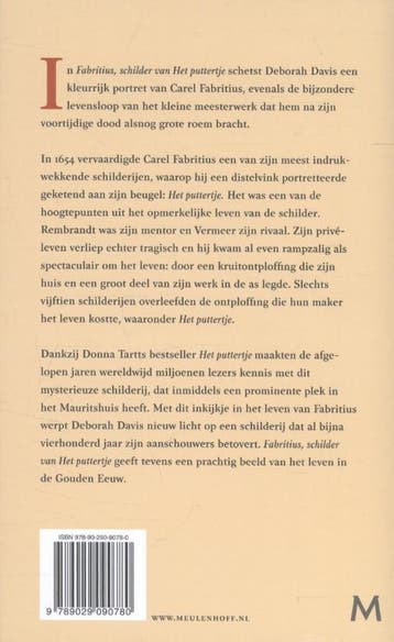 Fabritius, schilder van Het puttertje 9789029090780, Verzenden, Zo goed als nieuw, Deborah Davis
