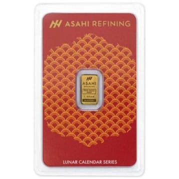 1 gram - Goud .999 - 1g .9999 Fine Gold Bar USA Asahi