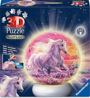 NightLight 3D Puzzel - Horses on the Beach (73 stukjes) |, Verzenden, Nieuw