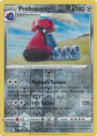 Probopass 099/172 reverse holo Brilliant Stars, Ophalen of Verzenden, Nieuw, Losse kaart, Foil