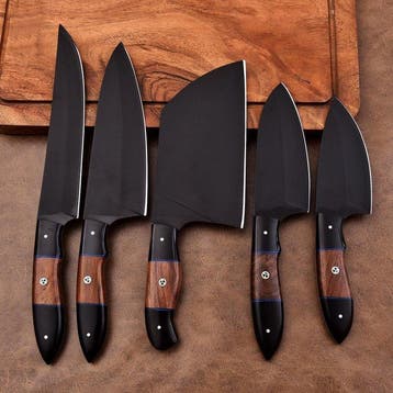Keukenmes - Hars, hout en D2-staal met poedercode - Japan -