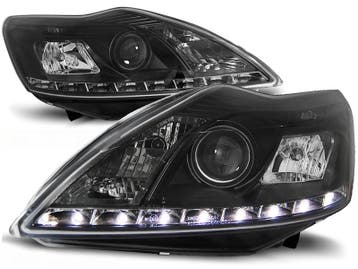 Koplampen ford focus 08-11 Devil Eyes DRL-look zwart, Auto-onderdelen, Ophalen of Verzenden, Nieuw