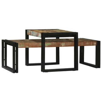 vidaXL Salontafel 2 st Multikleur 48 x 40 x 40 cm, Verzenden, Nieuw, Overige houtsoorten, Minder dan 50 cm