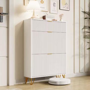 Schoenenrek met Uitklapbare Lades en Opbergvak – Compact Wit, Verzenden, Nieuw