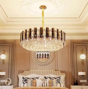 Kristallen Kroonluchter 80 cm –Luxe Gouden Plafondlamp Hotel, Verzenden, Nieuw