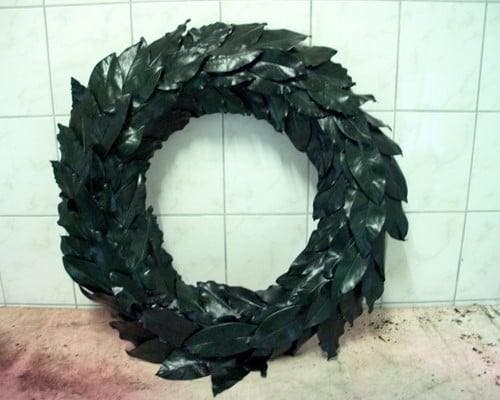 Bladkrans geprepareerd magnoliablad groen herdenkingskrans, Huis en Inrichting, Woonaccessoires | Kunstplanten en Kunstbloemen
