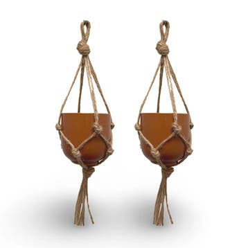 Voordeelset van 2 Plantenhangers - Jute - Kies Lengte -, Ophalen of Verzenden, Nieuw