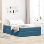 vidaXL Opbergbed met matras met matras Blauw 120 x 190 cm, Verzenden, Nieuw, Blauw, Stof
