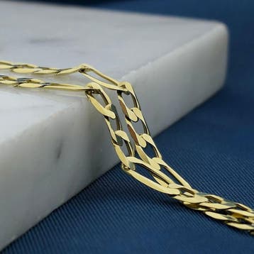 Gouden Figaro schakelketting, Sieraden, Tassen en Uiterlijk, Kettingen, Ophalen of Verzenden, Gebruikt, Goud, Goud