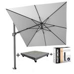 Challenger T2 zweefparasol 350x260 cm lichtgrijs met, Ophalen of Verzenden, Nieuw