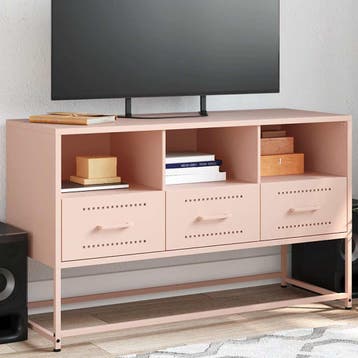 vidaXL Tv-meubel 100,5x39x60,5 cm staal roze, Minder dan 50 cm, Verzenden, 75 cm of meer, Nieuw
