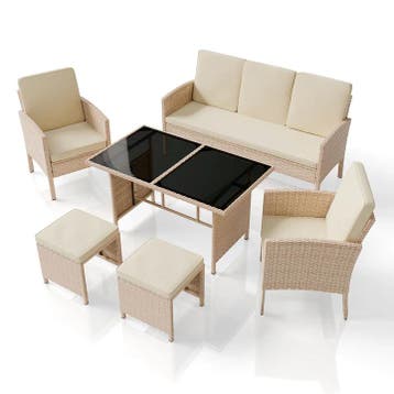 Tuinset / Loungeset / Zitgroep Turin - 7 personen - Polyratt, Verzenden, Nieuw