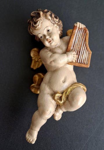 Beeldje - Südtirol Engel Putte ca. 19 cm - Hout