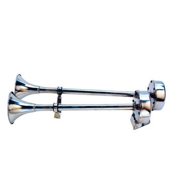 Roca Dubbele RVS Scheepshoorn Deluxe 470 mm 12 Volt, Ophalen of Verzenden