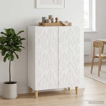vidaXL Dressoir Hoogglans Wit 66 x 34,5 x 90 cm Bewerkt hout, Verzenden, Nieuw, Overige houtsoorten, Minder dan 50 cm