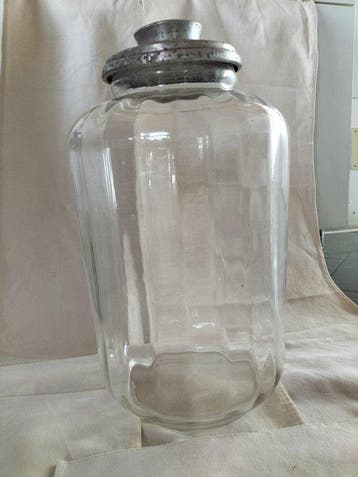 Pot - Glas - Antieke tentoonstellingsvaas.