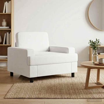 vidaXL Fauteuil Wit Stof, Huis en Inrichting, Verzenden, Nieuw