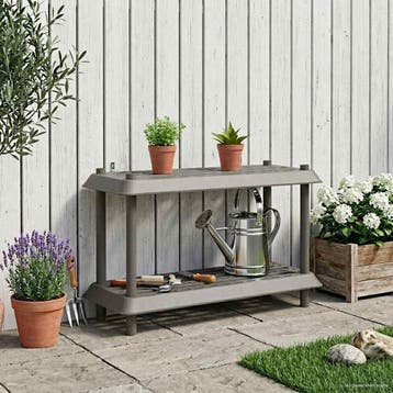 vidaXL Plankenunit 2-laags 100 x 40 x 55,5 cm PP Lichtgrijs, Huis en Inrichting, Overige materialen, Minder dan 50 cm, Verzenden