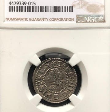Spanje. Carlos II. Real 1674 Barcelona - NGC AU55