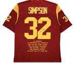 NFL - O.J Simpson - Red Custom Voetbalshirt - Handtekening, Nieuw