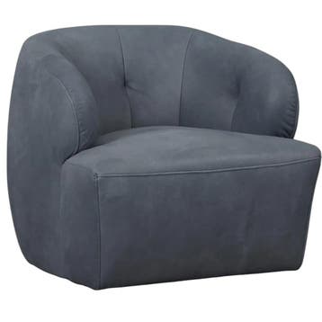 Leren draaifauteuil Cloud - Kenia Denim (blauw), Bohemian, Eigentijds, Klassiek, Modern, Retro, Romantisch, Scandinavisch, Vintage