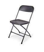 Klapstoel kunststof MILOS zwart frame - zwarte zitting, Verzenden, Nieuw