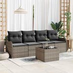 vidaXL Tuin Sofa Set Grijs poly rattan, Tuin en Terras, Verzenden, Nieuw, Rotan, 5 zitplaatsen