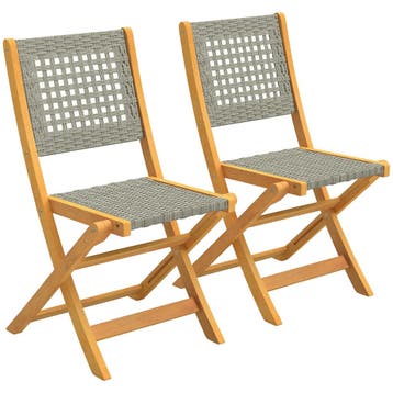 Tuinstoelen 2 Stuks FSC Klapstoel Met Ademende Zitting Aange, Tuin en Terras, Verzenden, Nieuw