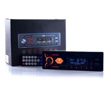 Autoradio Enkel DIN USB Micro SD - Bluetooth - Rood, Verzenden, Nieuw
