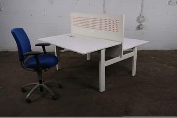 VEPA Duo werkplek 2x 140x80 cm met akoestische tussenwand, Verzenden, Gebruikt