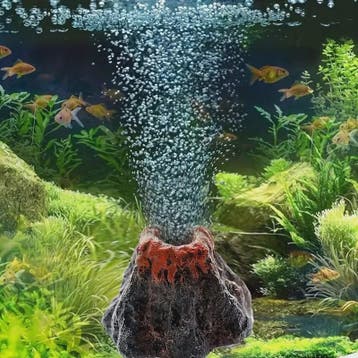 Aquarium Vulkaan Decoratie met Bubbelsteen - Verrijkt Zuurst, Verzenden, Nieuw