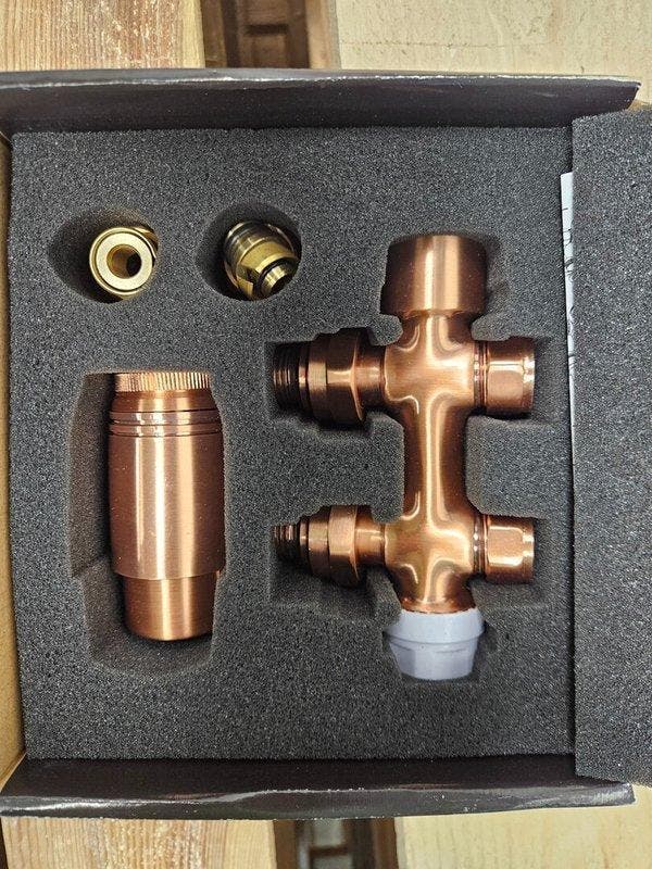 Thermostatisch Multi blok set 16 mm - Geborsteld Koper, Doe-het-zelf en Verbouw, Sanitair, Overige typen, Nieuw, Koper, Ophalen of Verzenden